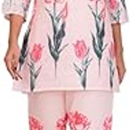 Printed Top Pant Co-Ord Set | Perfect For Any Occasion | Half Sleeves | V-Neck | White-image-83