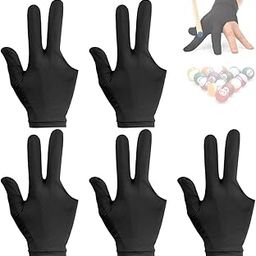 Proberos® 5Pcs Snooker Gloves for Men/Women, Breathable Spandex Billiard Pool Gloves, 3 Fingers Billiard Gloves for Left Hand / Right Hand, Lightweight & Stretchable, Universal Size, Black-picture-32