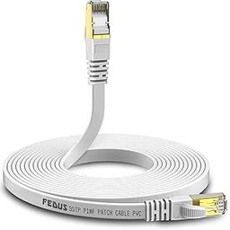 FEDUS Cat7 Ethernet Cable, Pure Copper Flat RJ45 LAN Cable Cable 10 Gigabit 600MHZ Patch Network Cable Internet Cable RJ45 Wire Cord to Computer for Gaming, Modem, Router, LAN ADSL (3-METER.)-10
