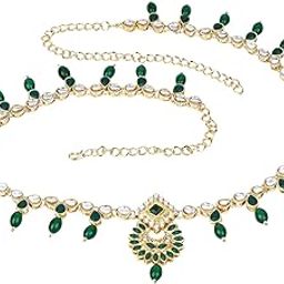 Gold Plated Traditional Ethnic Kundan & Stone Adjustable Kamarband/Belly Chain/Kandora/Waist Belt For Women (B056G)-image-34