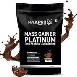 NAKPRO Platinum Mass Gainer | 27g Protein, 58.79g Carb, 4.04g Fat per serve | Maximize Muscle Strength & Mass (Chocolate, 1 Kg)-25