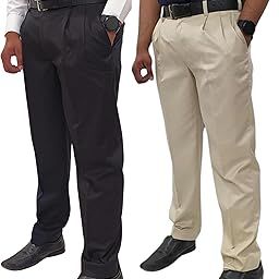 Formal Pleated Trouser Combo for Men Gents Regular fit Pants for Office Parties, Pack of 2-image-2