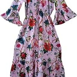 Jaipuri Cotton Print Maxi Beach Cover-Up - Hippie Summer Dress for Effortless Chic and Beachside Elegance-image-55