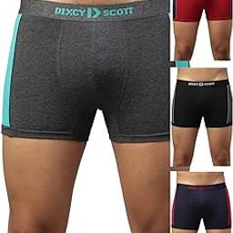 Men's Cotton Modern Regular Solid Innerwear - Pulse Trunk- Assorted - Print & Color May be Vary (Pack of 4)-image-52