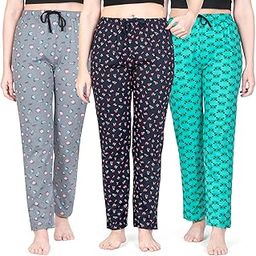 Women's Cotton Printed Pyjama pack of 3-image-5