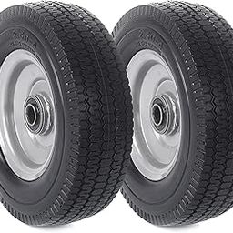 (2-Pack) AR-PRO 2.50-4ââ‚¬Â Solid PU Run-Flat Tire Wheel Assemblies - 8ââ‚¬Â Flat Free Tubeless Tires and Wheels for Utility Equipment - 5/8ââ‚¬Â Axle Bore Hole, 2 1/4ââ‚¬Â Offset Hub, and Double-Sealed Ball Bearings-image-6