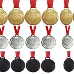 Swastik Enterprises Gold Silver Bronze Medals with Neck Ribbon – Winner Award Medals for Sports, Competitions, Events & School Rewards – Pack of 18-image-93