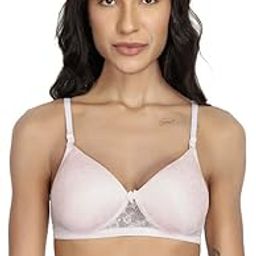 Victoria Padded Bra for Women – Wirefree, Seamless, Full Coverage, Detachable Straps, Fancy Lycra Net Fabric – Sizes 30B-40B (in, Numeric, 34, B, Regular, B.Pink)-12