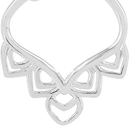 925 Silver Dome Leaf Septum Nose Ring | Nose Pin Clip-On for Girls and Women Stylish Gift for Sister Friend-image-92