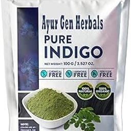 Indigo Leaves Powder Organic for Hair Colour Black, 100g Natural Avuri Leaf Powder, Neela Amari, Neel Patti, Neelayamari, Neli Aku, Indico. Powder-1