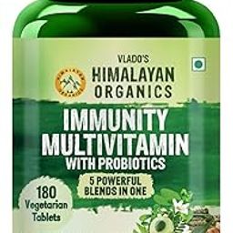 Vlado's Himalayan Organics Immunity Multivitamin With Probiotics | Vitamin B1,B2,B3,B5,B6,B12,A,E,k,D3, Zinc, Giloy, Calcium | 40+Vital Nutrients for Overall Health, Radiance, Strong Bones & Immunity - 180 Veg Tablets-11