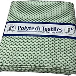 Polytech Textiles Premium Shirting Fabric, Pista Satin Print, Unstitched-9