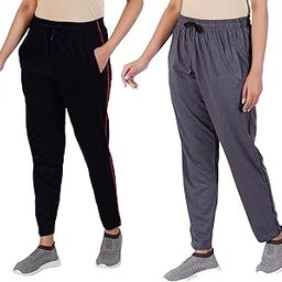 Women Cotton Regular Fit Track Pants (Pack of 2)-33