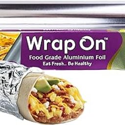 Wrap on Aluminium Foil 1kg Roll with Cutter 18 Micron Thick for Food Packing | Foil Paper for Food Wrap | Silver Foil for Kitchen Roll for Roti | Parchment Wrapping Paper (1 Kg Heavy Duty Foil)-15