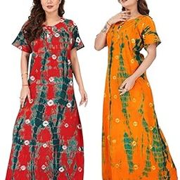 Maa Fabric Combo Nighty – Red & Yellow Pack for Daily Use-image-52