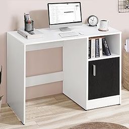 ABOUT SPACE Study Table with Bottom Storage - Office Desk - WFH Computer Table for Laptop, PC-Engineering Wood Working, Drawing, Office Table for Home (White & Black Mahogany- L 95 x B 45 x H 75 cm)-image-22