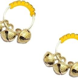 Ghungroo Bells Indian Anklets - Pooja Room Brass Decorative Bell | Brass Ghungroo Kadi for Pooja Aarti (a pair of 1)-image-7