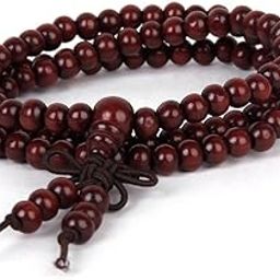 Generic Wooden 108 Beads Prayer Stretch Buddhist Red Cuff Bracelet Wristband for Women (6mm,13008546MG)-image-34
