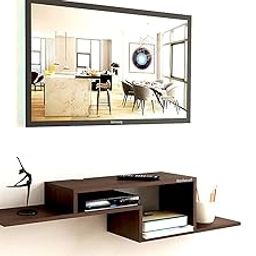 Redwud Galvin Wooden TV Entertainment Unit | Wall Set Top Box Shelf Stand | TV Cabinet for Wall, Set Top Box Holder for Home | TV Stand Unit for Wall for Living Room (Standard Wenge)-18