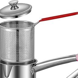 Stainless Steel Deep Fryer Pot Small Deep Fryer Pot for Picnic Frying Baking with Tongs 1.8L| Air Fryer | Oil Free Fryer | Electric Fryer-picture-16