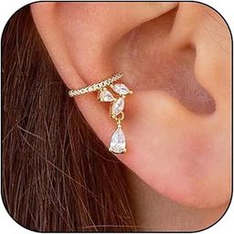 Ear Cuff Earrings For Women Cubic Zirconia Huggie Ear Cuffs Cartilage Clip On Wrap Earrings Hypoallergenic No Piercing Ears Jewelry Gift-image-85