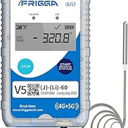 Frigga V5J 4G/5G Real Time Temperature Data Logger with Extra Low External Probe Single Use 28800 Points Remote Digital Temperature Recorder 60 Days for Pharmacy Dry Ice Liquid Nitrogen Transportation-13
