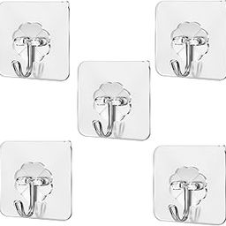 BRIGHTZONE 5 PCS Flower Hook Heavy Duty Utility Hooks Transparent Waterproof,Oilproof Hooks for Kitchen Accessories Items Stainless Steel Bathroom Shower Door Outdoor Home Improvement Hook-13