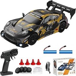 MICROMINI RC Drift Car 1:24 Scale 4WD High Speed|Remote Control Car with Rechargeable Battery & LED Light for Kids & Adults|Ideal Gifts for Birthday & Special Occasions (Porsche Black)-image-35