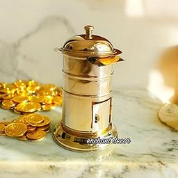 Asha Enchant Decor Brass Vintage Antique Shiny Post Box Piggy Bank Money Bank Post Box Classic Decor for Home Office Table Gift Item Decorative Showpiece-image-23