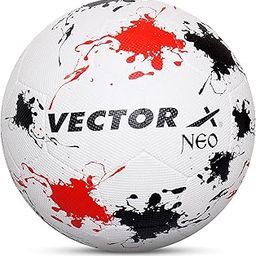 Vector X Neo Synthetic Rubber Moulded Indoor/Outdoor Football with Latex Bladder, White-Black-Red, Size 5, Suitable for Match and Training for Adults 15+ Years-image-47