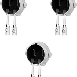 HASTHIP® Wall Mounted Toothbrush Holder Drying Rack Dual Slots Dust Proof Waterproof No Drill with Flip-Over Lid Modern Stylish Organizer 3PCS-image-38