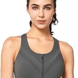 Women Sports Bra | High Impact Zip Front Plus Hook Support for Large Bust, Gym, Yoga, Running, Exercise | Mesh Recerback Design-image-23