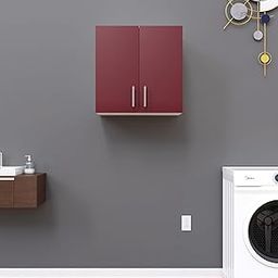 Spyder Craft 2 Door Olive Modern Kitchen Cabinet -Transform Your Space with Ample Storage,Chic Style & Easy Organization for Effortless Cooking||Color:-White & Burgundy|| Assembly-DIY (Do-It-Yourself)-image-30