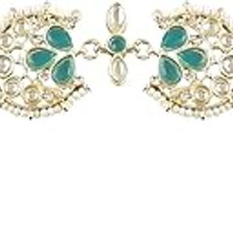 Gold Plated Traditional Floral Kundan Pearl Sheeshphool Matha Patti Sheeshpatti For Women/Girls-image-6