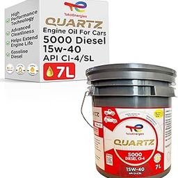 TotalEnergies Quartz 5000 Diesel 15W-40 API CI-4/SL Clean-Shield Technology | Advanced Cleanliness | High Performance Technology | Engine Oil for Cars (7L)-image-26