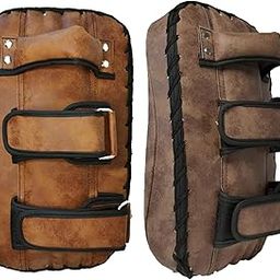 MERISHOPP Boxing Curved Focus Mitts Kicking Pad Taekwondo Boxing Pads Karate Punch Bag Dark Brown| Sports Equipment | Outdoor Sports Gear | Exercise Gear-image-17