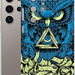 AtOdds Mobile Skin Sticker Wrap | Compatible for Samsung S25 Ultra (5G)| Scratchproof Matte Finish | Full Coverage for All Sides & Camera Protection (Blue Owl)-image-40