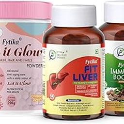 Fytika Let it Glow Pineapple, Collagen Powder-200G + Fytika Fit Liver (Liver Detox Supplement)-60 Tabs + Fytika Immunity Booster (Immune system support)-60 Tabs-image-9