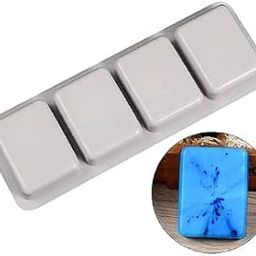 Aramex Silicone 4 Cavity Rectangle Shape Soap Muffin All Purpose, Capacity 100gm-picture-13