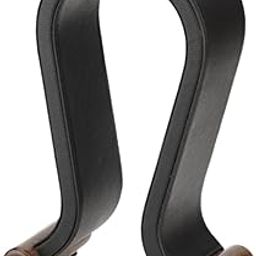 Desk Headset Holder Organizer Anti Slip PU Leather Universal Headphone Stand Black-24