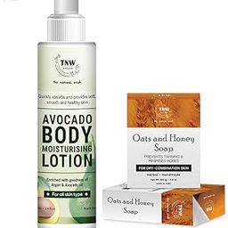 TNW - The Natural Wash Avocado Oil 100ml & Oats and Honey Soap Combo | Nourishing & Moisturizing Skin Care Set-picture-46