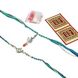 Peacock Rakhi for Brother and Bhabhi | Rakhi with Roli Chawal Tilak | Rakhis for Brother, Bhaiya, Bhai-image-48