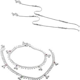 Lila Traditional Trendy Jewellery All Occassions Anklets Payal Pair for Women/Girls Alloy Anklet (Pack of 4)(Bzr_ComboPayal-119Parent-(1PairEach))-image-73