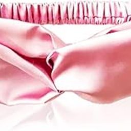Pink Satin Cross Knot Headband For Women - Double Twist Head Wrap - No Hair Breakage, Pulling & Tugging - Soft Elastic & Comfortable Stretch-33