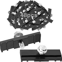 48pcs Chain Link Fence Sign Mounts Fastener Brackets Clips, for Standard Chain Link Fence, Fences Easy Signs Mounting Brackets Clamps with Stainless Steel Bolts, for Yard Ball Court Chain Link Fences-image-75