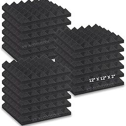 KS Studio Soundproofing Pyramid Acoustic Foam Panels 2"x12"x12" (Black) High Density | Sound Absorber Professional Charcoal | Studio & Home Decreasing Noise and Echoes (PACK OF 18)-picture-14