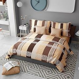 Jyotaksh Super Premium Quilt Cover Single Bed with Zipper Blanket Cover/rajai Cover/Comforter Cover/Duvet Cover King Size Glace Cotton Warm Stuff (King Size Dohars) 60x90 Inches Mode10 02-image-69