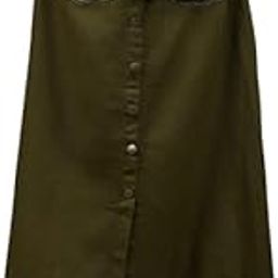 Women's Ethnic Fashion Plain Solid Cotton A-Line Front Buttoned Long Maxi Skirt with Belt-picture-13