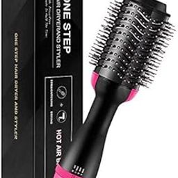 BrenzaFab One Step Hair Dryer Brush Professional 4 In 1 One Step Volumizer Round Brush For Blow Drying Hot Air Brush One Step Styler Straightener In One For Girls Women 1000 Watts Black-51