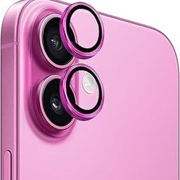 Amazon Brand - Solimo Tempered Glass Camera Lens Protector for iPhone 16 (Rose Pink)-18